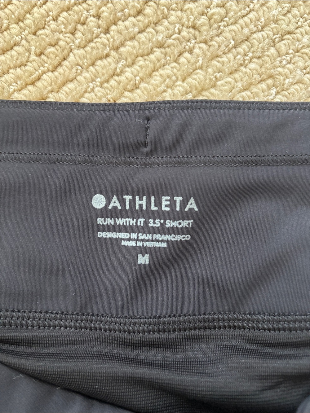 Athleta Black Women's Athletic Shorts with Wide Waistband - Picture 3 of 3